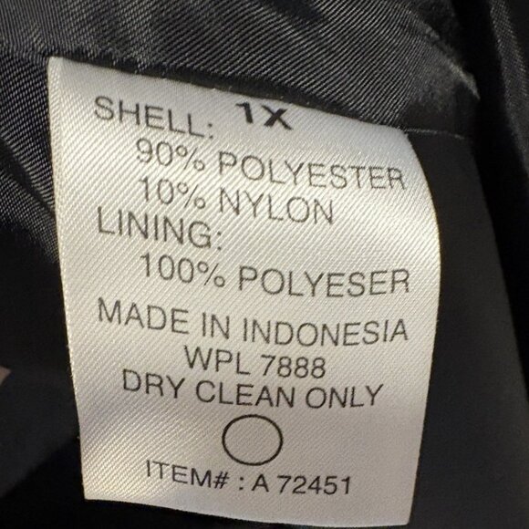 Herman Kay Long Black Hooded Maxi Overcoat Raincoat Button Front Pocket Size 1X - Picture 8 of 8
